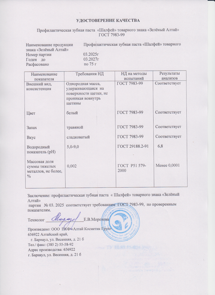 Паспорт №032025
